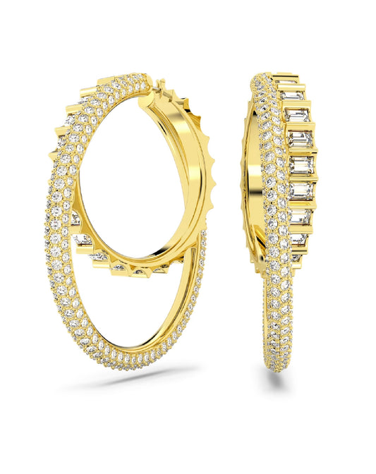 Swarovski Swarovski Rota hoop Gold Tone Plated, Mixed Cuts Earrings
