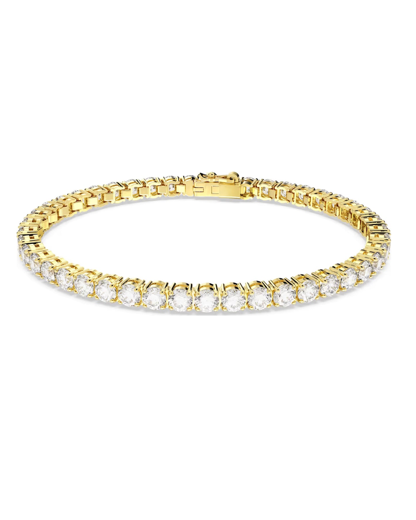 5657665 Swarovski Gema Tennis Bracelet, Rhodium PLATED S SIZE
