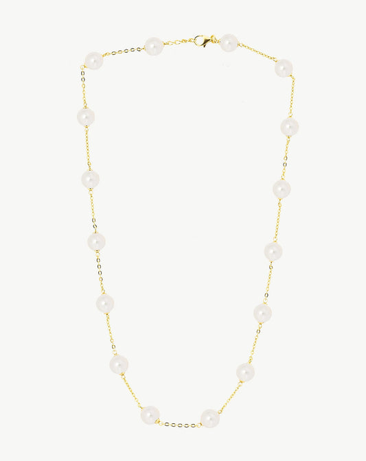 5663.01.1.N45.000.1 Majorica Yellow Gold Tone Pearl Necklace Illusion
