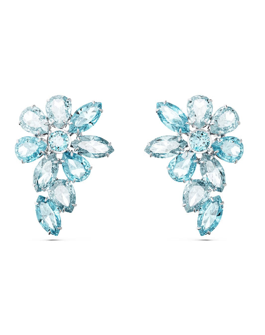 Swarovski 5666016 Swarovski GEMA FLOWER Earrings, Rhodium Plated Earrings