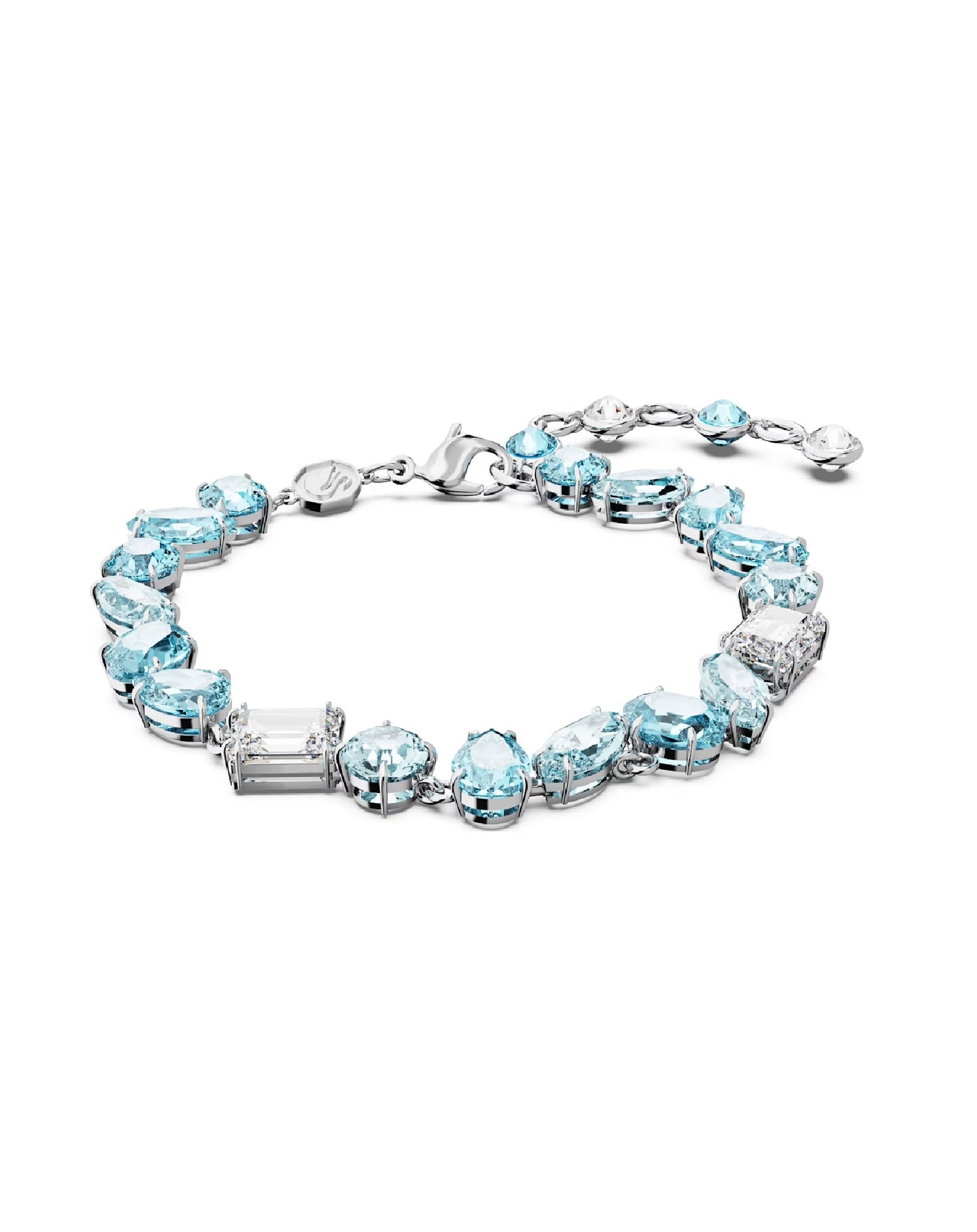 5666018 Swarovski Rhodium Plated, Blue Gema Collection lll Bracelet