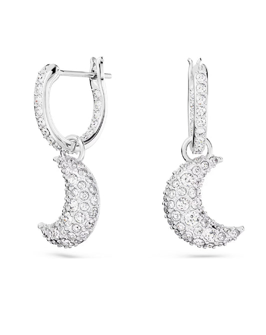 Swarovski 5666157 Swarovski LUNA DROP Earrings, Rhodium Plated Earrings