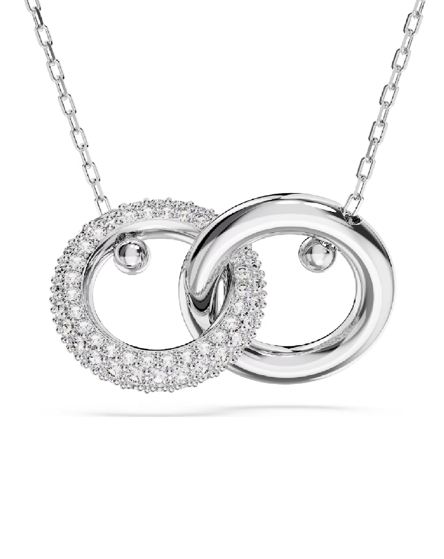 Swarovski Swarovski Dextera Interlocking Loop White Tone Rhodium Plated Necklaces