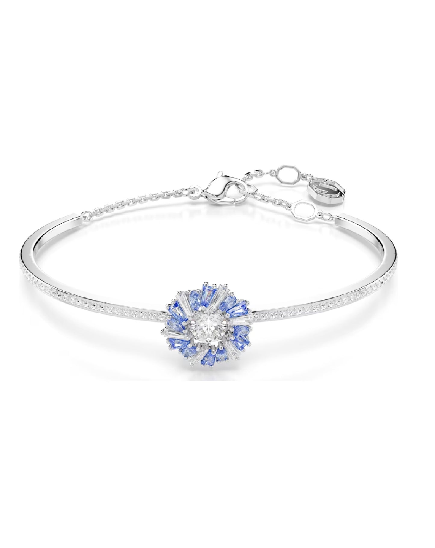 Swarovski 5680014 Swarovski Idyllia,Flower, White Gold Tone Bracelet, Blue Necklaces