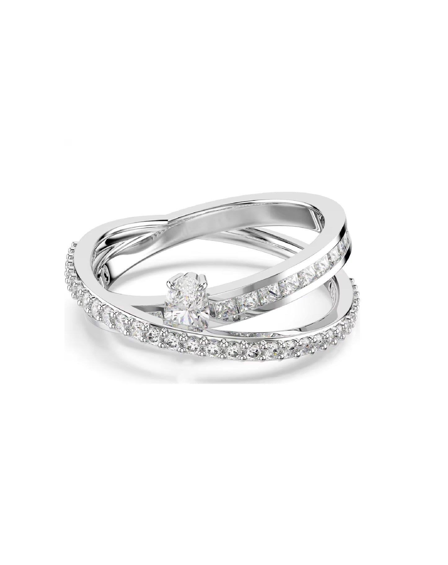 5691231 Swarovski  White Tone Hyperbola Ring