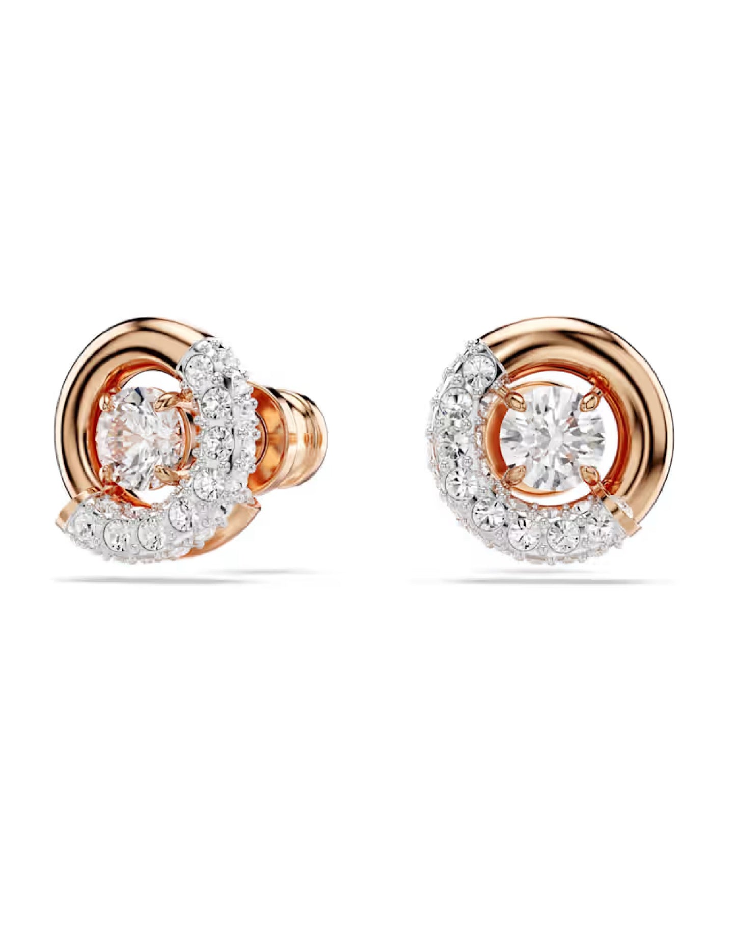 5692258 Swarovski DEXTERA Rose Tone Rhodium Plated Stud Earrings