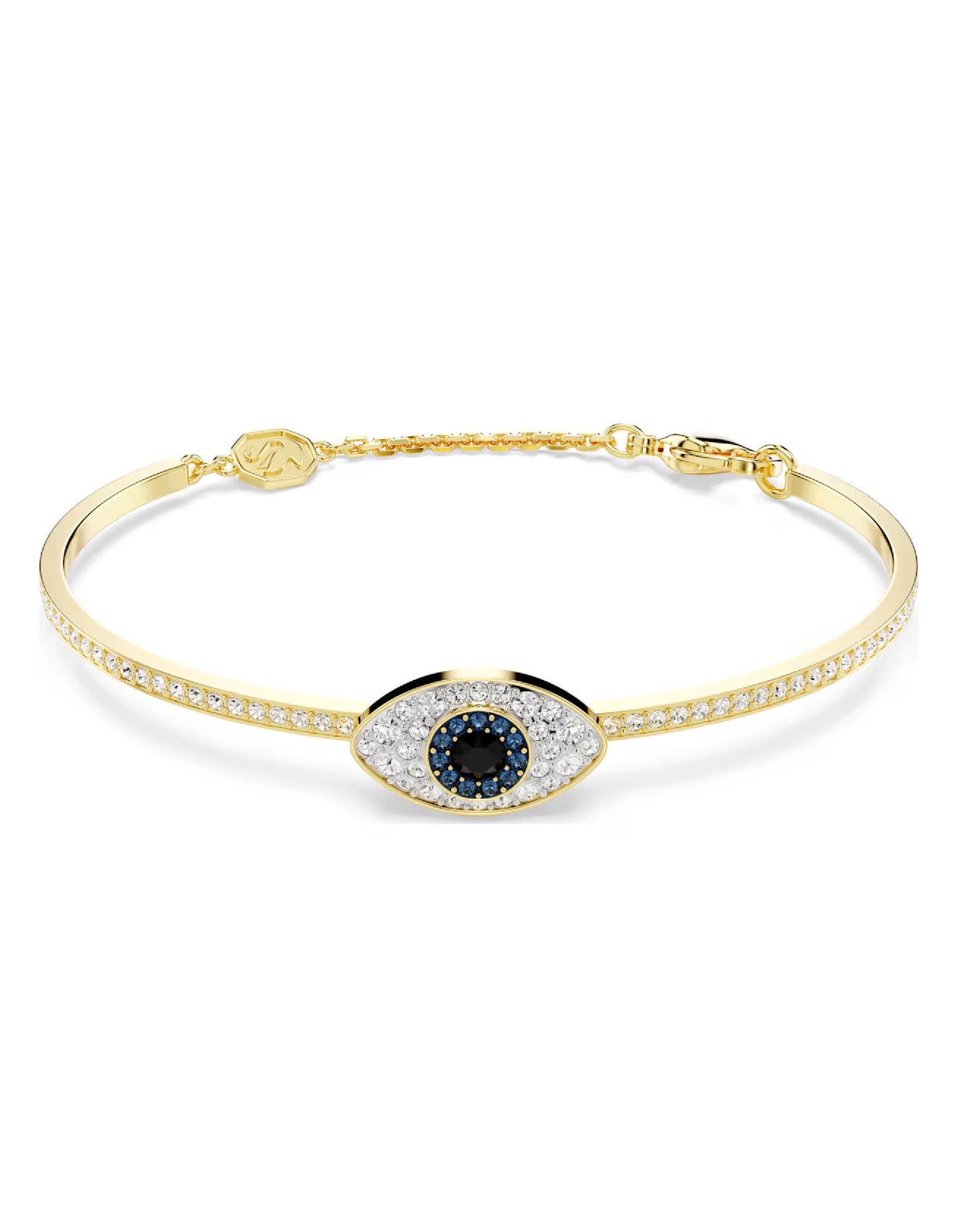 5692171 Swarovski Symbolica Yellow Tone Rhodium Plated Evil Eye Bracelet Size: M