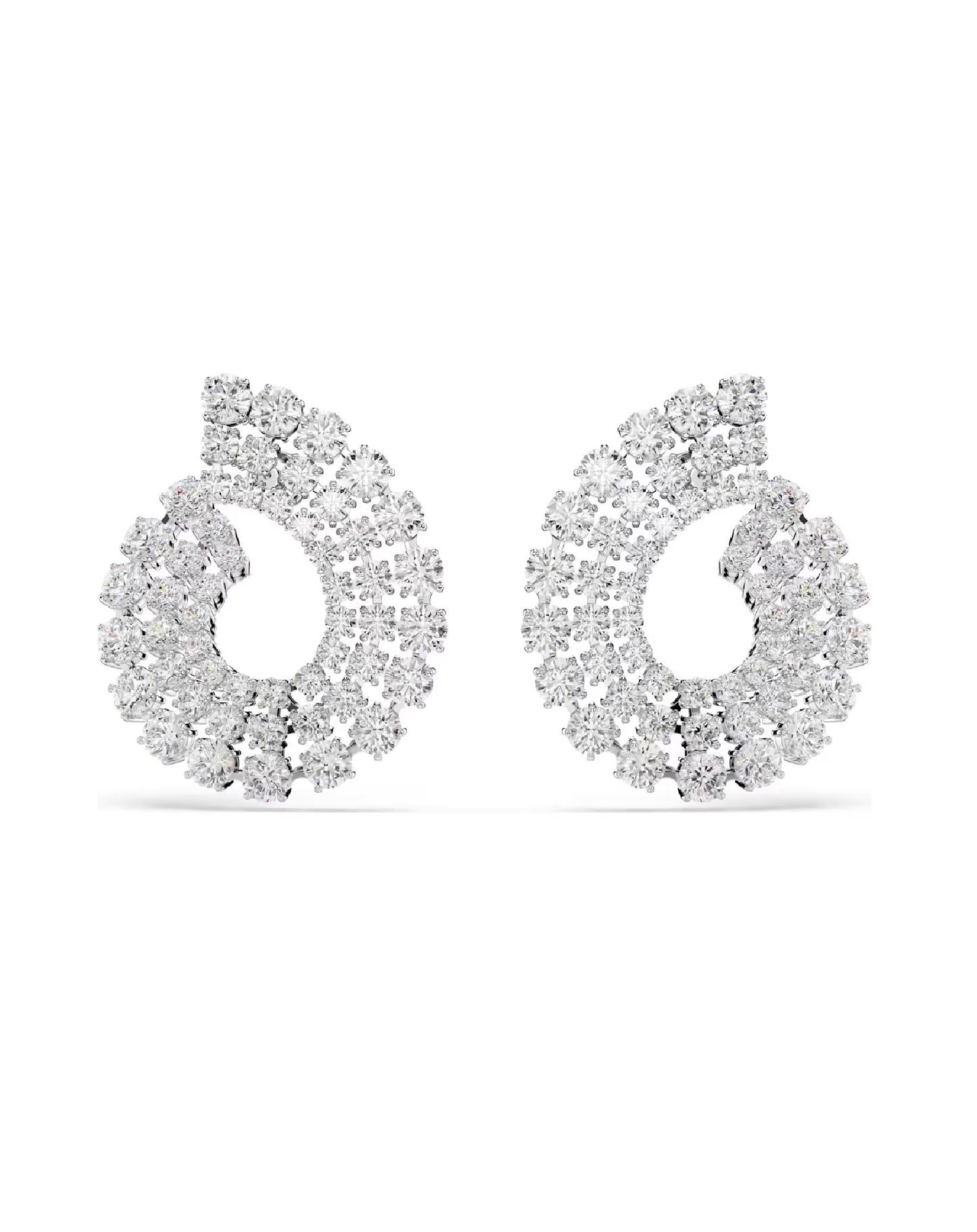 5705834 Swarovski Matrix HOOP Earrings, Rhodium Plated