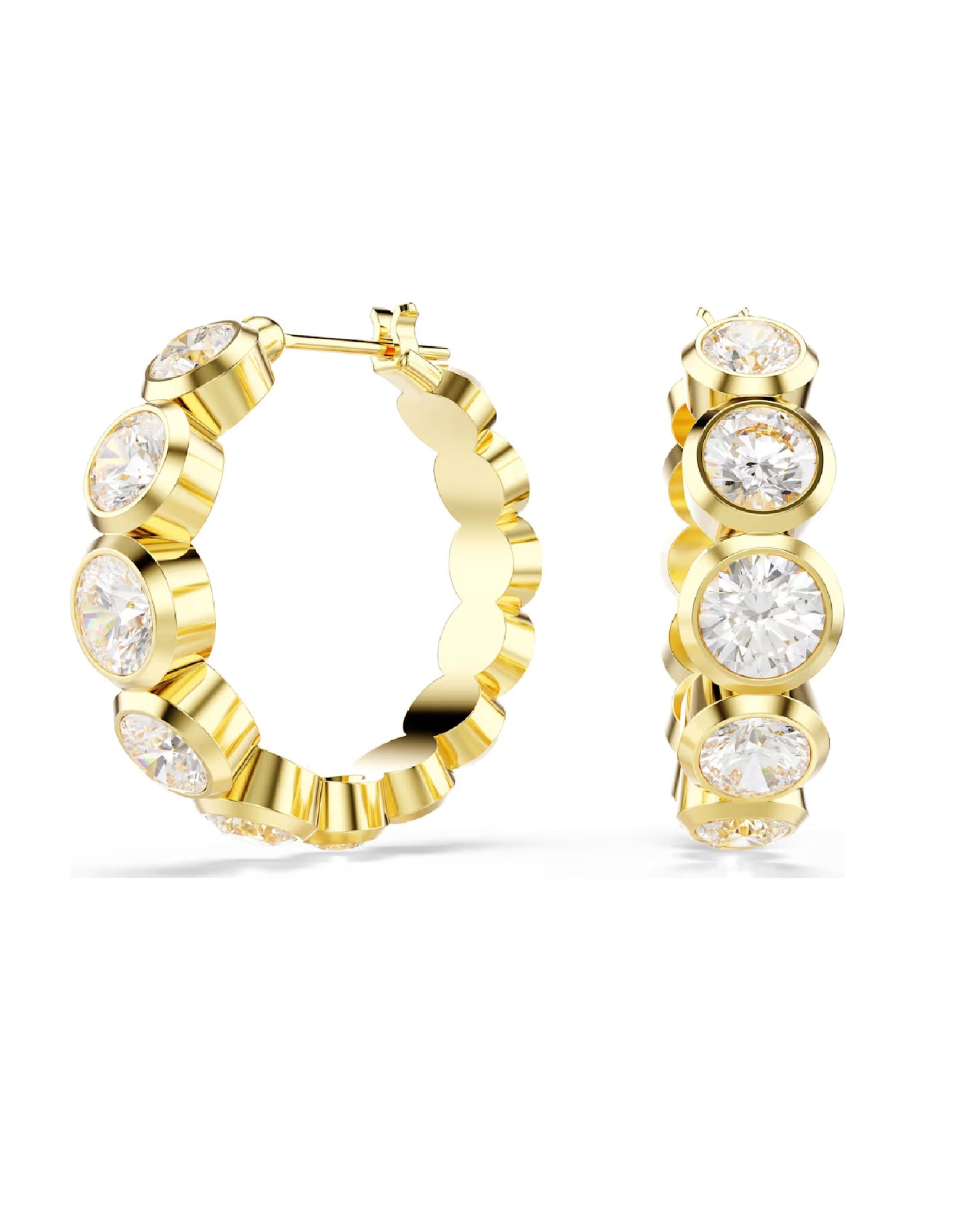 5711483 Swarovski DEXTERA Yellow Gold Tone Hoop Earring