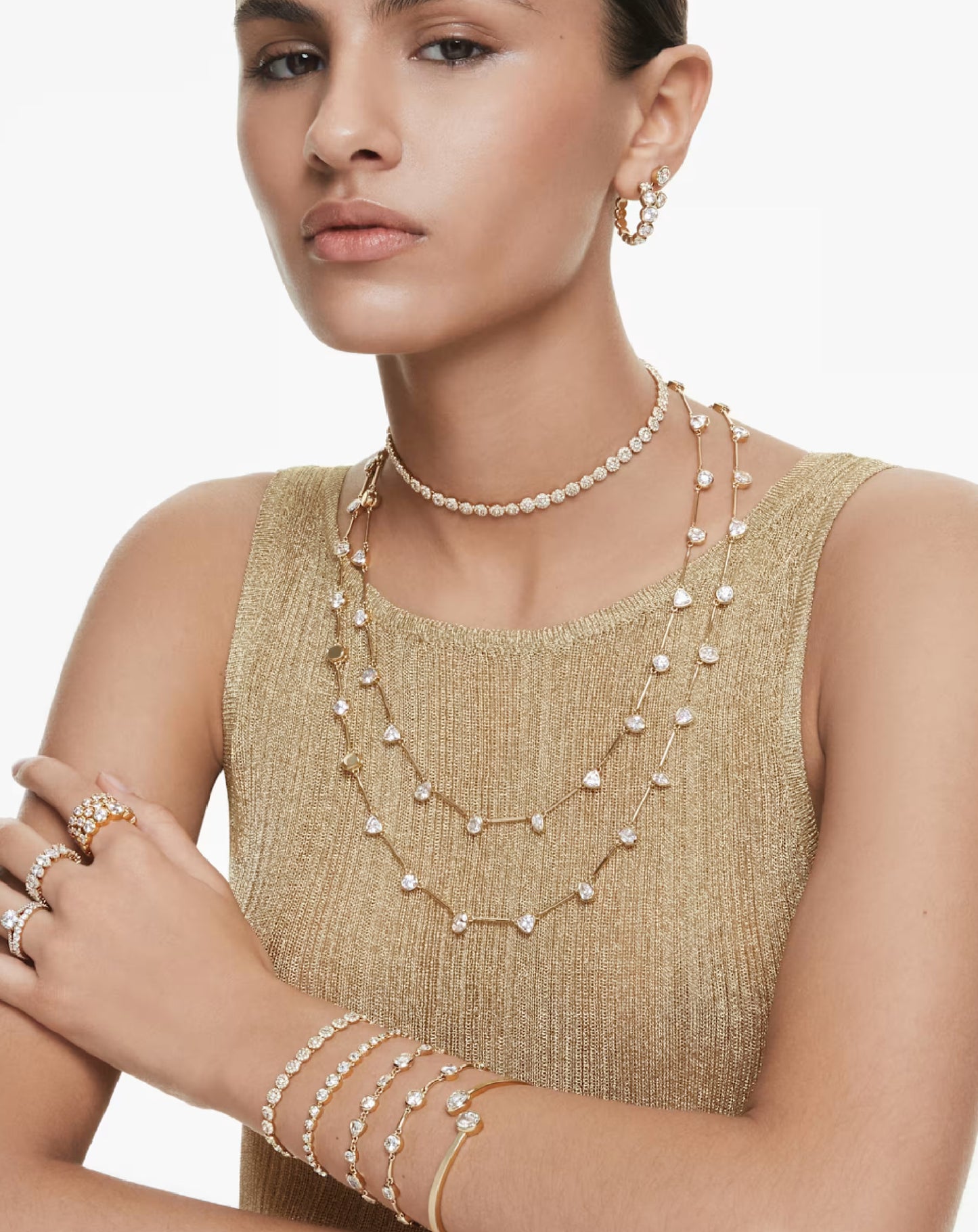 5720506 Swarovski Angelic Set, Gold Tone