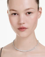 5727111 Matrix Necklace Baguette Cut, White Tone
