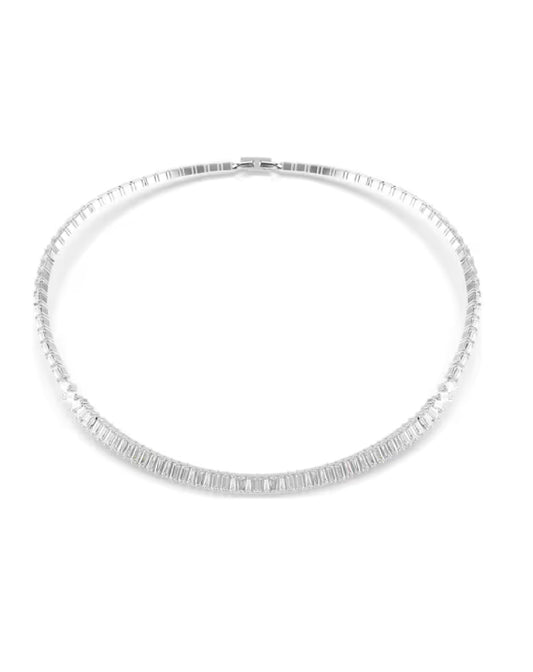5727111 Matrix Necklace Baguette Cut, White Tone
