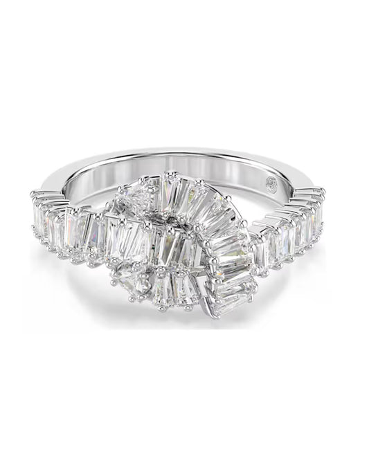 5727112  Matrix Ring SWAROVSKI White Rhodium Plated Ring Size 58