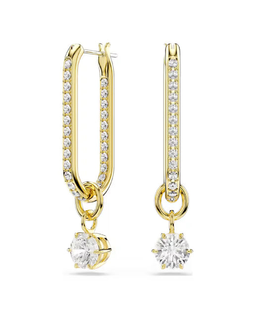 5728587 Swarovski CONSTELLA Drop Earrings, Yellow Gold Tone