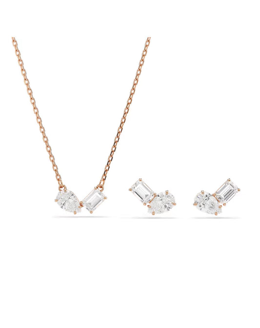 5734246 Swarovski Mesmera SET, Rose Tone ,  Emerald & Pear Cut