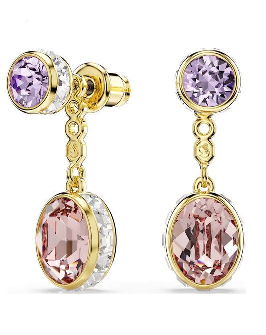 5738478 Swarovski Chroma Drop Earrings, Gold Tone