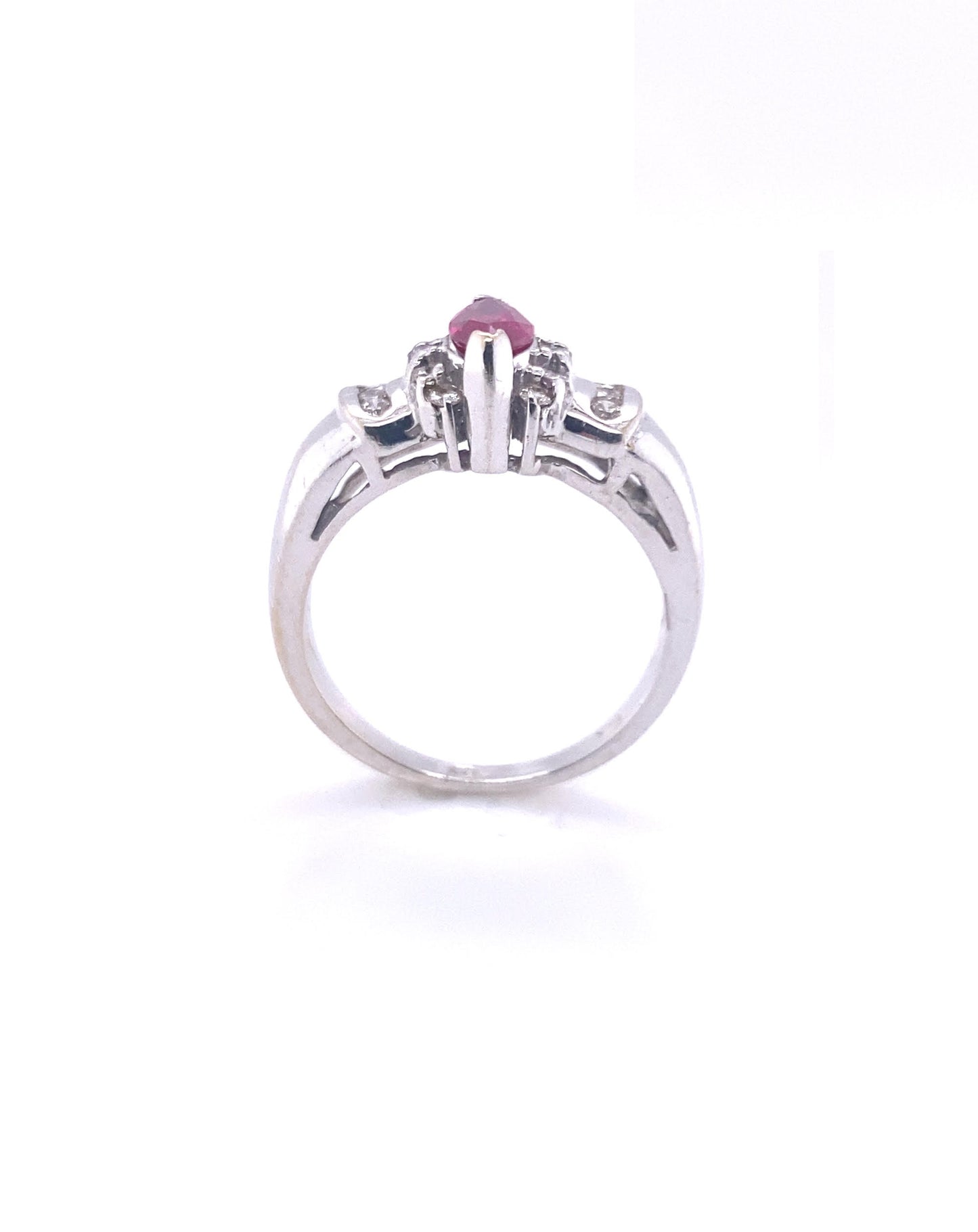 Diamonds Marquise Ruby Diamond Ring 0.56 CT , 0.28 CT Rings