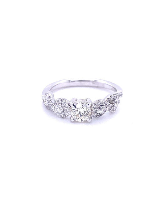 Diamonds White Gold Solitaire Diamond Ring, 0.38+0.39 = 0.77 CT Rings