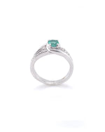 Diamonds Round Emerald Diamond Ring, 0.43 CT - 0.11 CT Rings