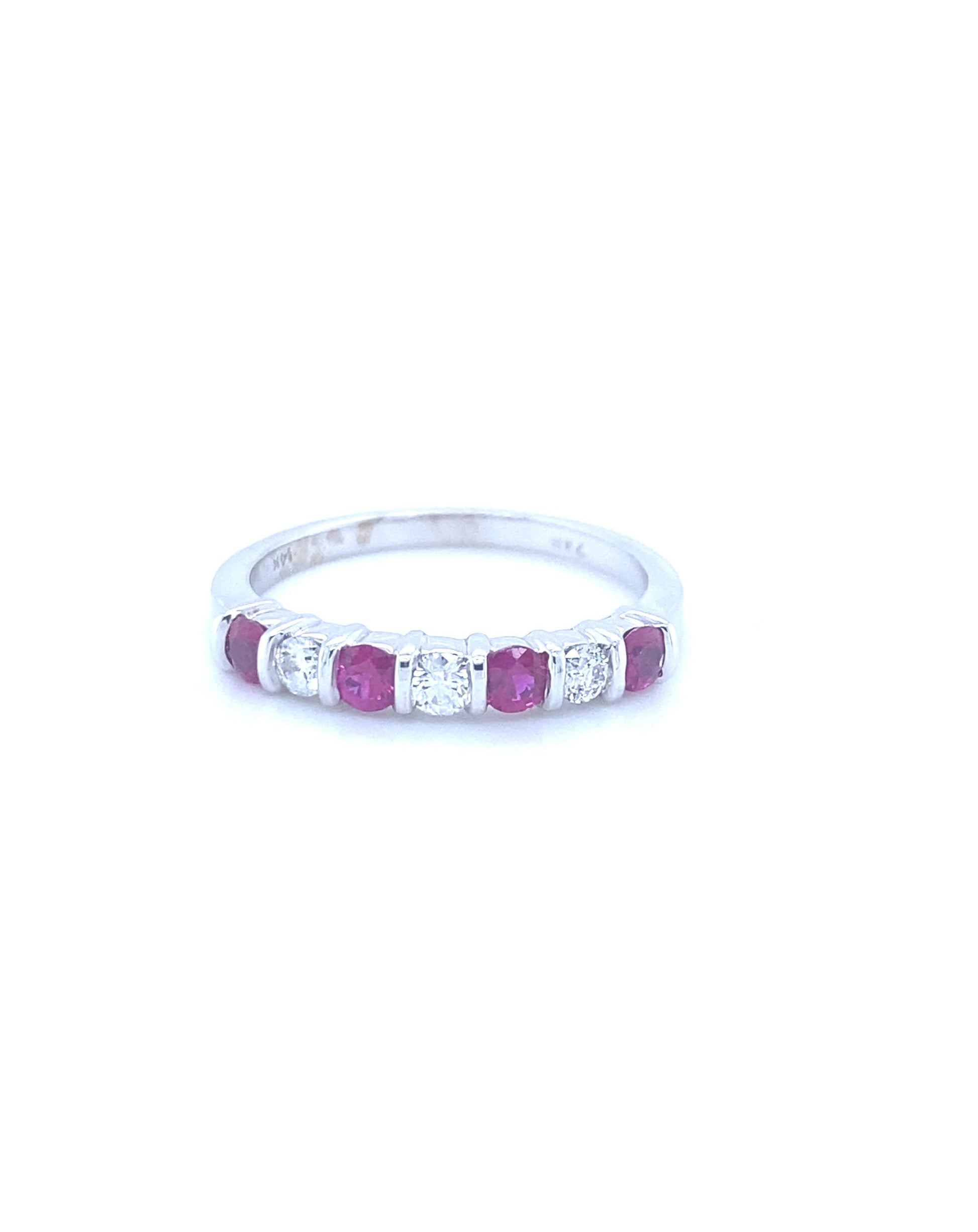 Diamonds White Ruby Diamond Ring 0.50 CT + 0.20 CT Rings
