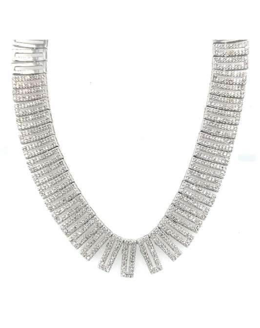 CHOKER 14 Kt White Gold Chain, 5.30 CT