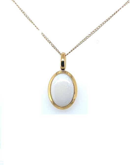 Gold Opal Gold Pendant 45 CM WHITE GOLD CHAIN Pendants