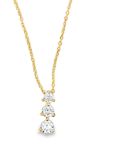 14 Kt Yellow Trio Diamonds Pendant