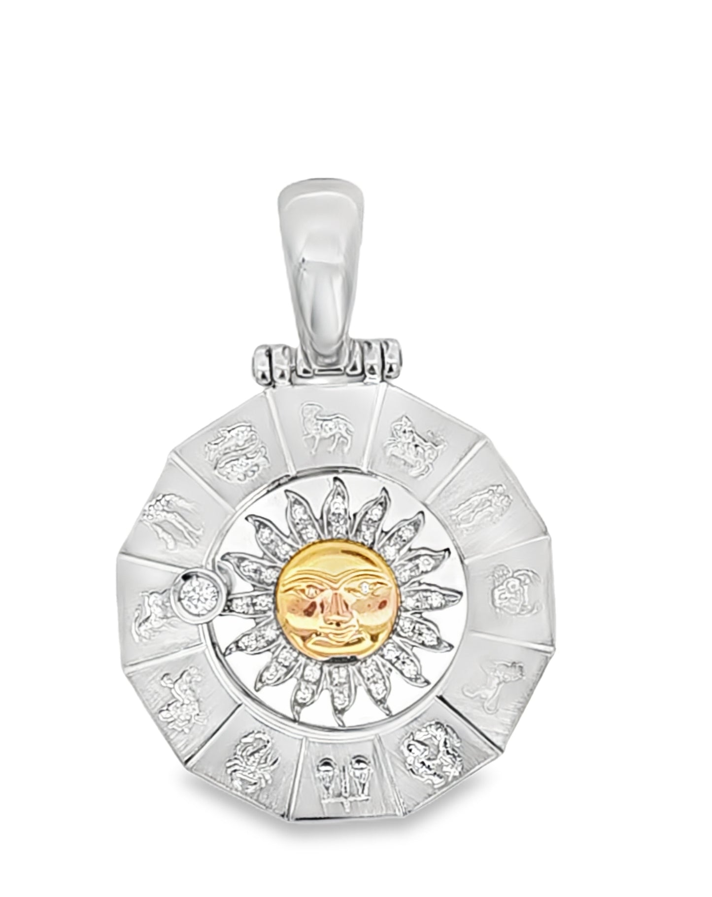 18 Kt Yellow Gold Horoscope Diamond Pendant