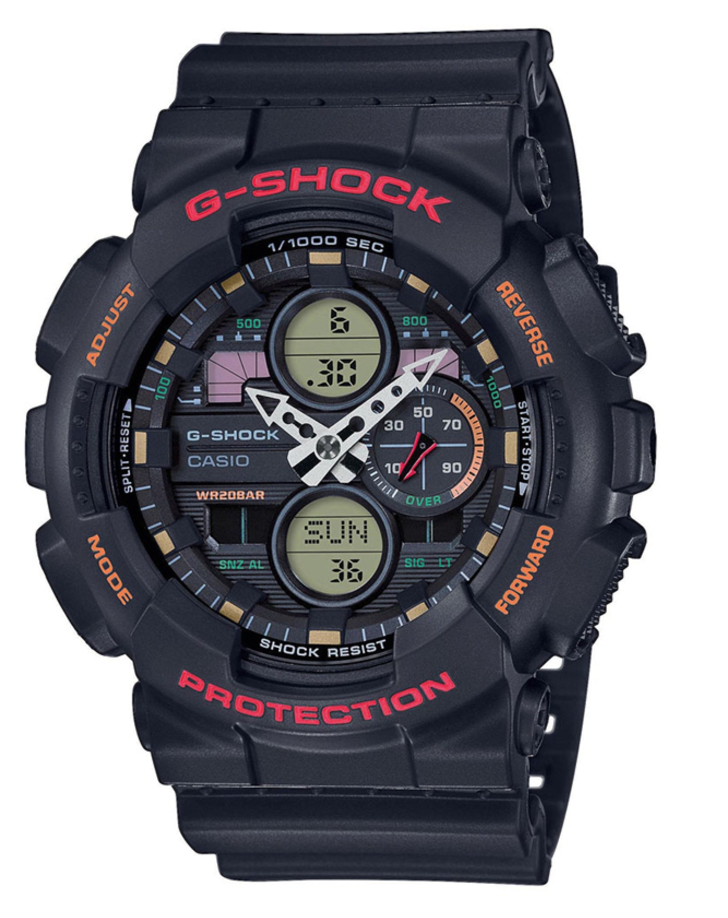 GA-140-1A4ER CASIO, G-SHOCK, Led, Resin