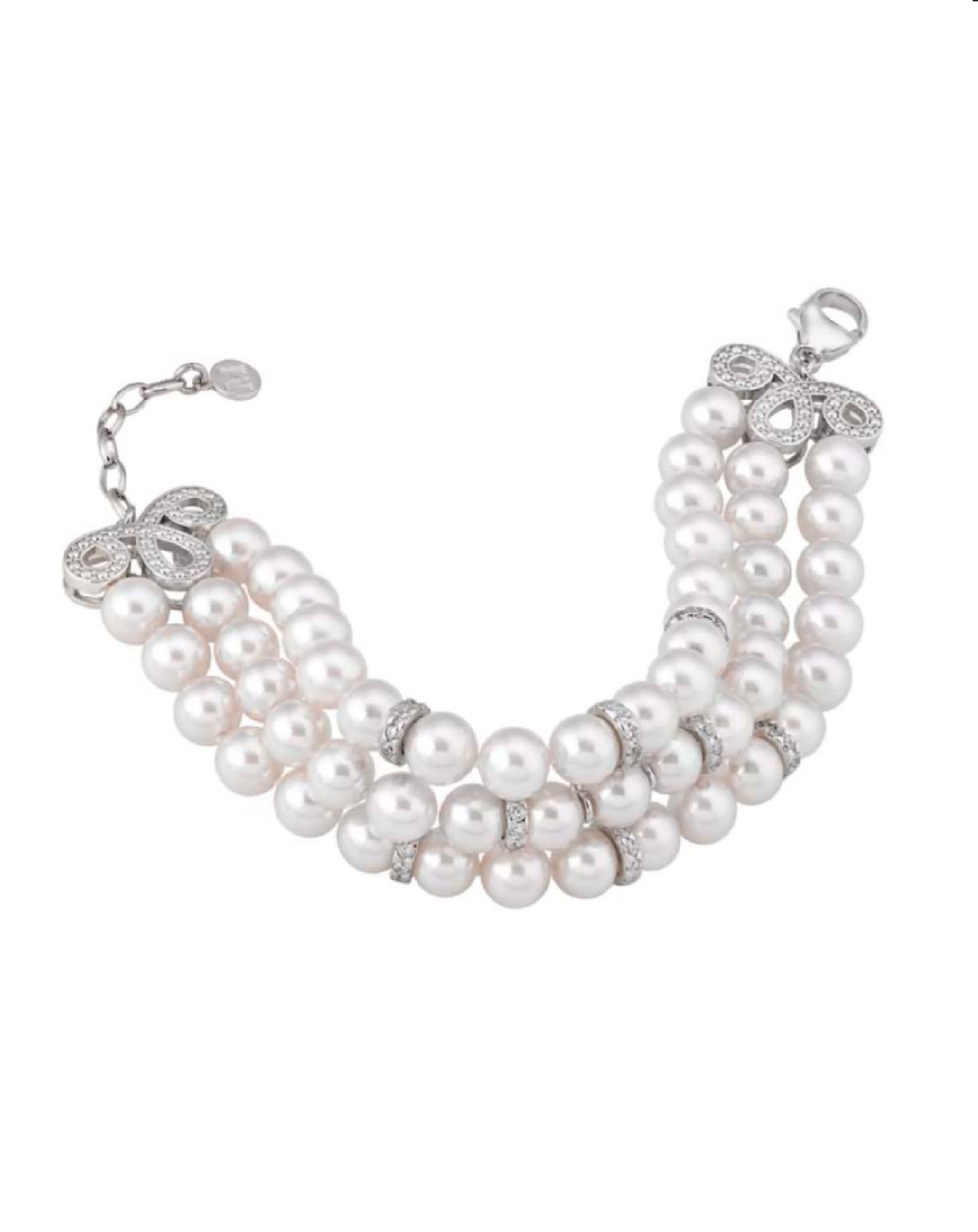 Majorica 15437,01,2,000,010 Majorica Silver Tone Pearl Bracelet, MAJ-456 Bracelets