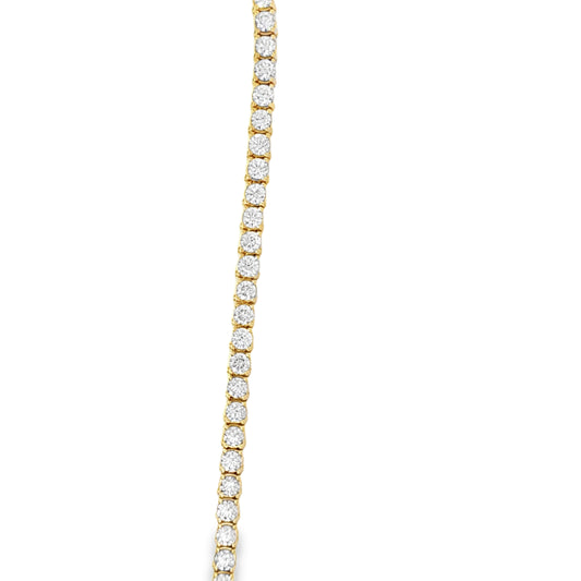 14 Kt Yellow Gold Tennis Diamond Bracelet