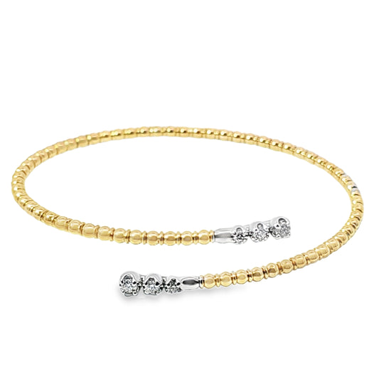 Yellow Gold Flexi Diamond Bangle, 0.33 CT