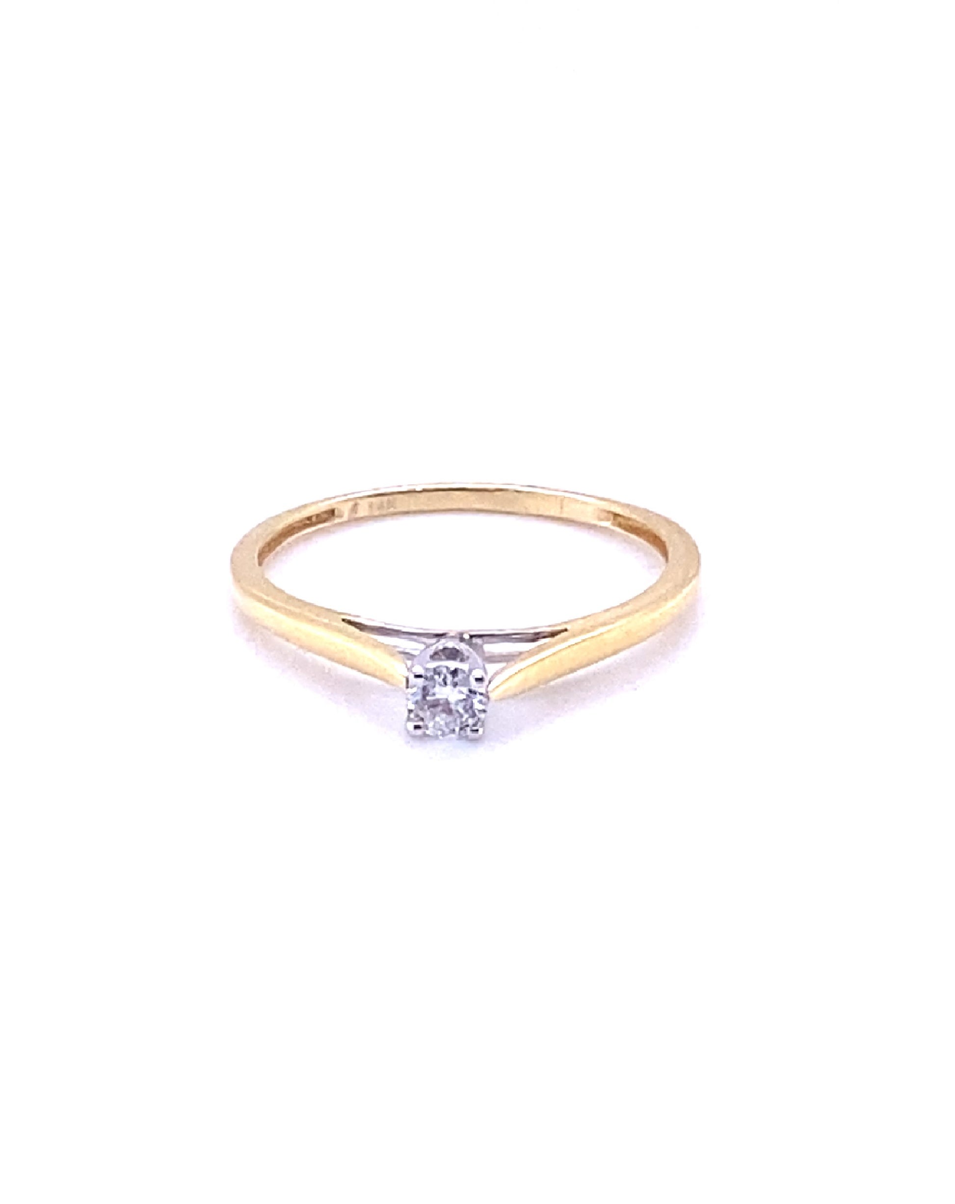 Diamonds 2 tone Brilliant Engagement Diamond Ring, 0.20 CT Rings