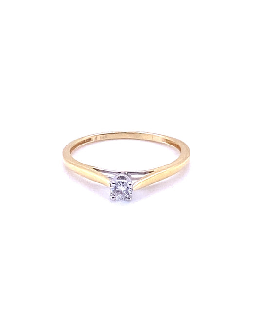 Diamonds 2 tone Brilliant Engagement Diamond Ring, 0.20 CT Rings