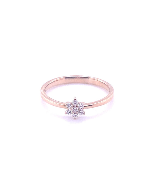 Diamonds Flower Diamond Ring Rose Gold, 0.14 CT Rings