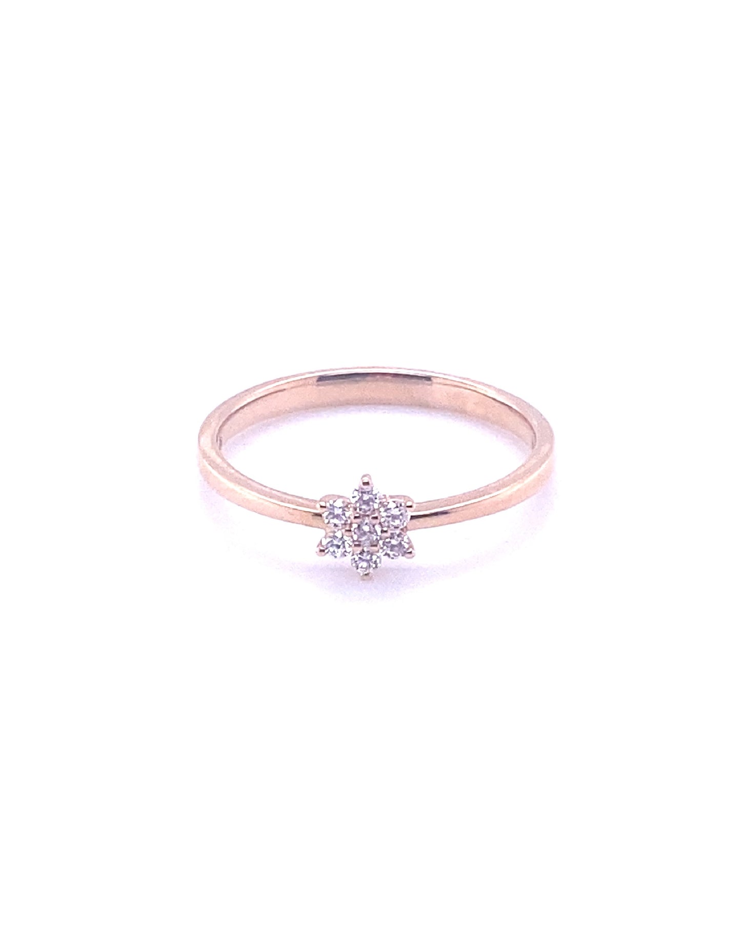 Diamonds Flower Diamond Ring Rose Gold, 0.14 CT Rings