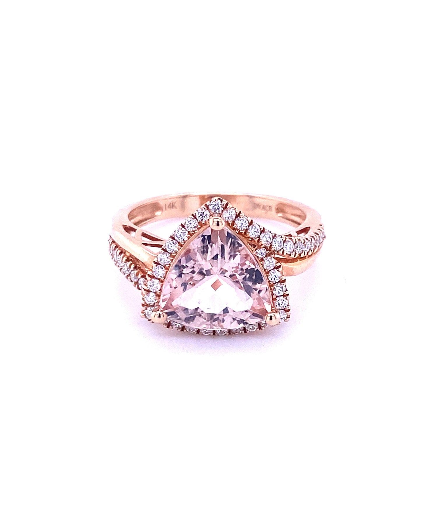 Diamonds Morganite Diamond ring 2.94 Ct + 0.33 Rose gold NEW Rings