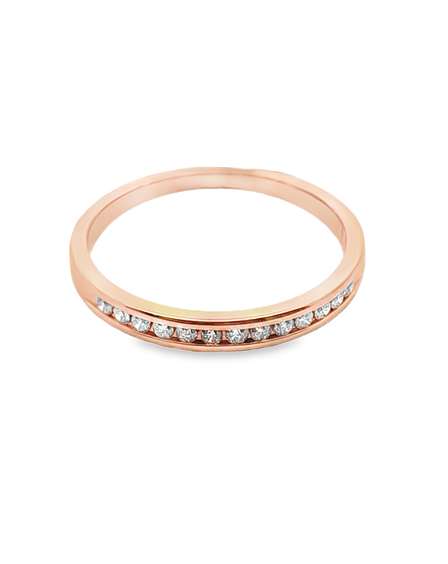 Anillo Eternity de diamantes en oro rosa de 14 kt