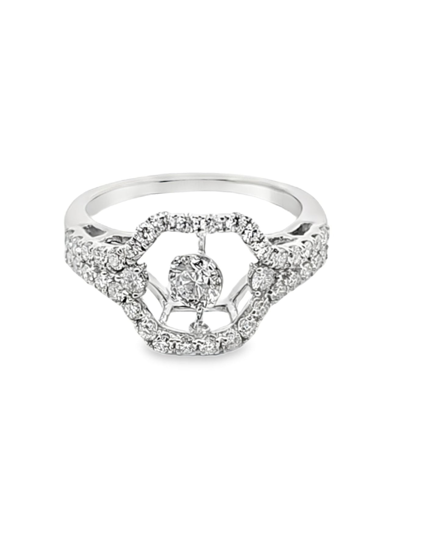 14 Kt Floating Diamond Ring, 1.05 Ct