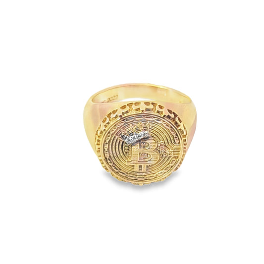 BITCOIN RING 18 KT GOLD