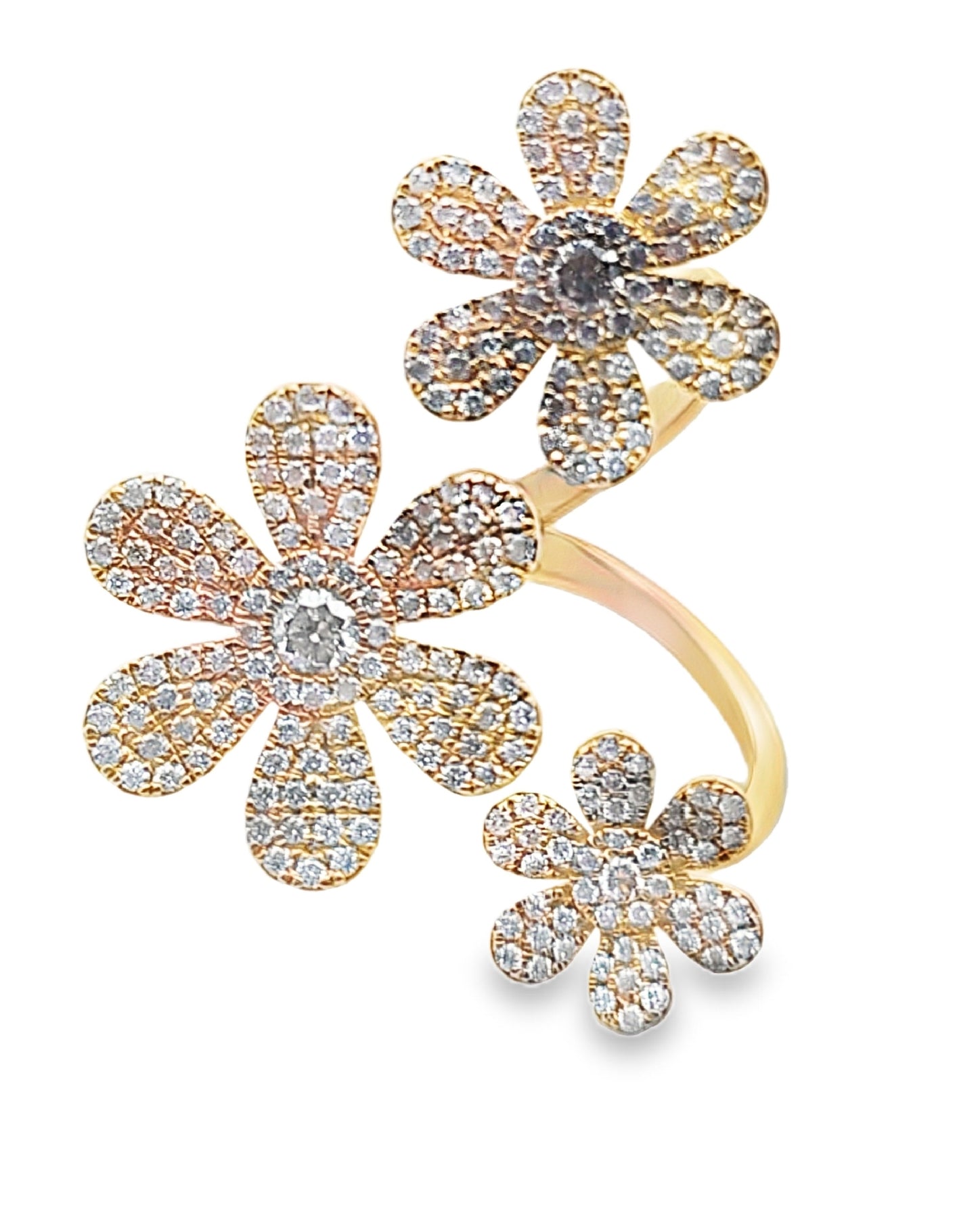 Diamonds Ring FLOWER  0.98 CT 14kt