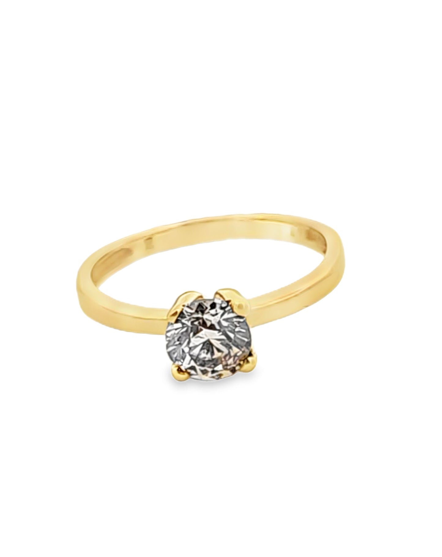 Anillo Oro Amarillo 18 Kt Diamante 1 Quilate