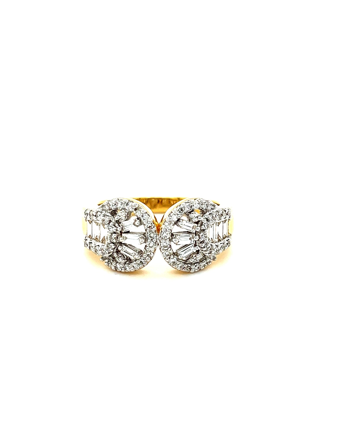 Anillo de diamantes en oro amarillo de 14 quilates