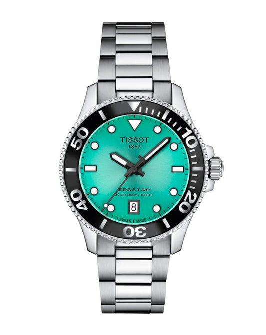 T120.210.11.091.00 Seastar 1000 Quartz 36mm Turquoise Indexes