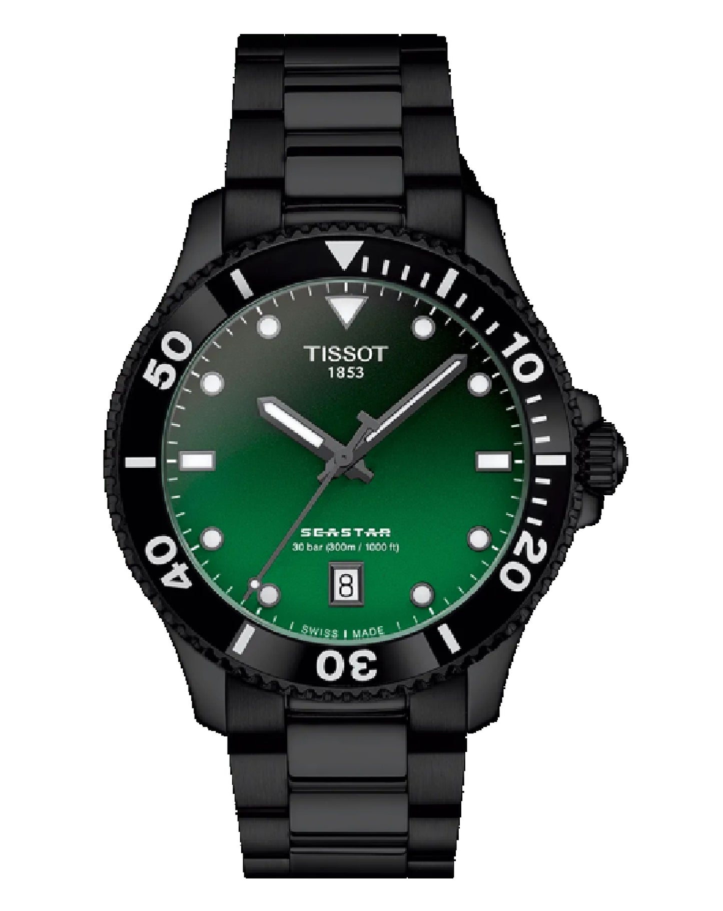 T120.410.33.091.00 Tissot Sea Star 1000 Quartz Green Graded Indexes 40 MM
