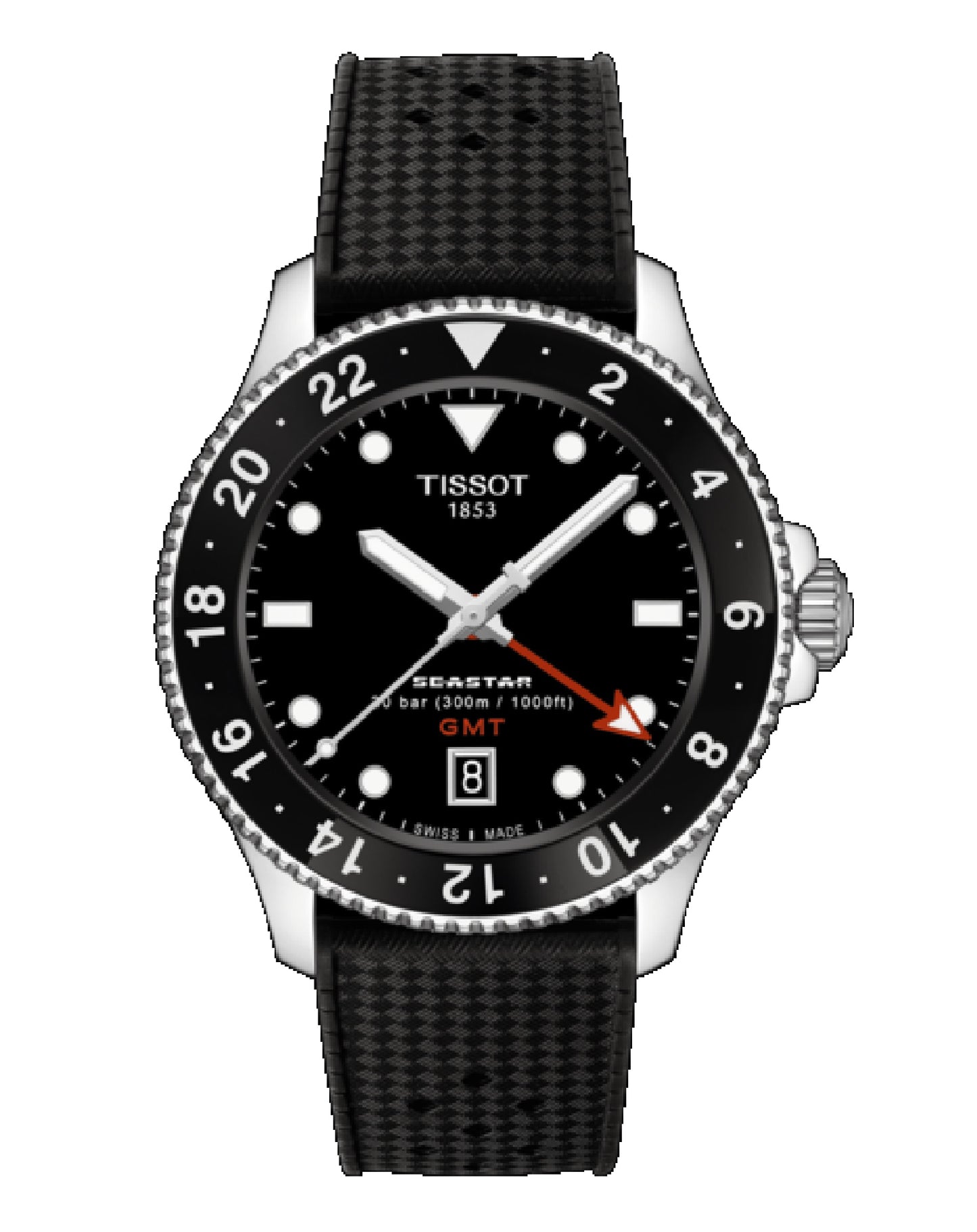 T120.852.17.051.00 Tissot Sea Star 1000 Quartz Black Dial GMT 40 MM