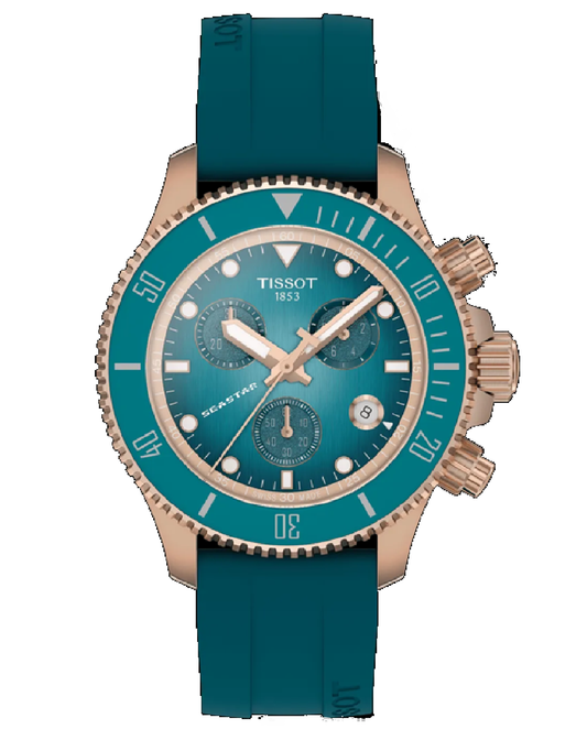 T120.217.37.041.00 Tissot Sea Star 1000 Quartz Turquoise Indexes 38 MM