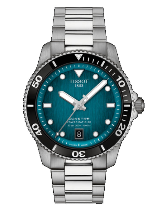 Tissot T120.807.11.091.00 Tissot Sea Star 1000 Powermatic 80 H Graded Turquoise Watch