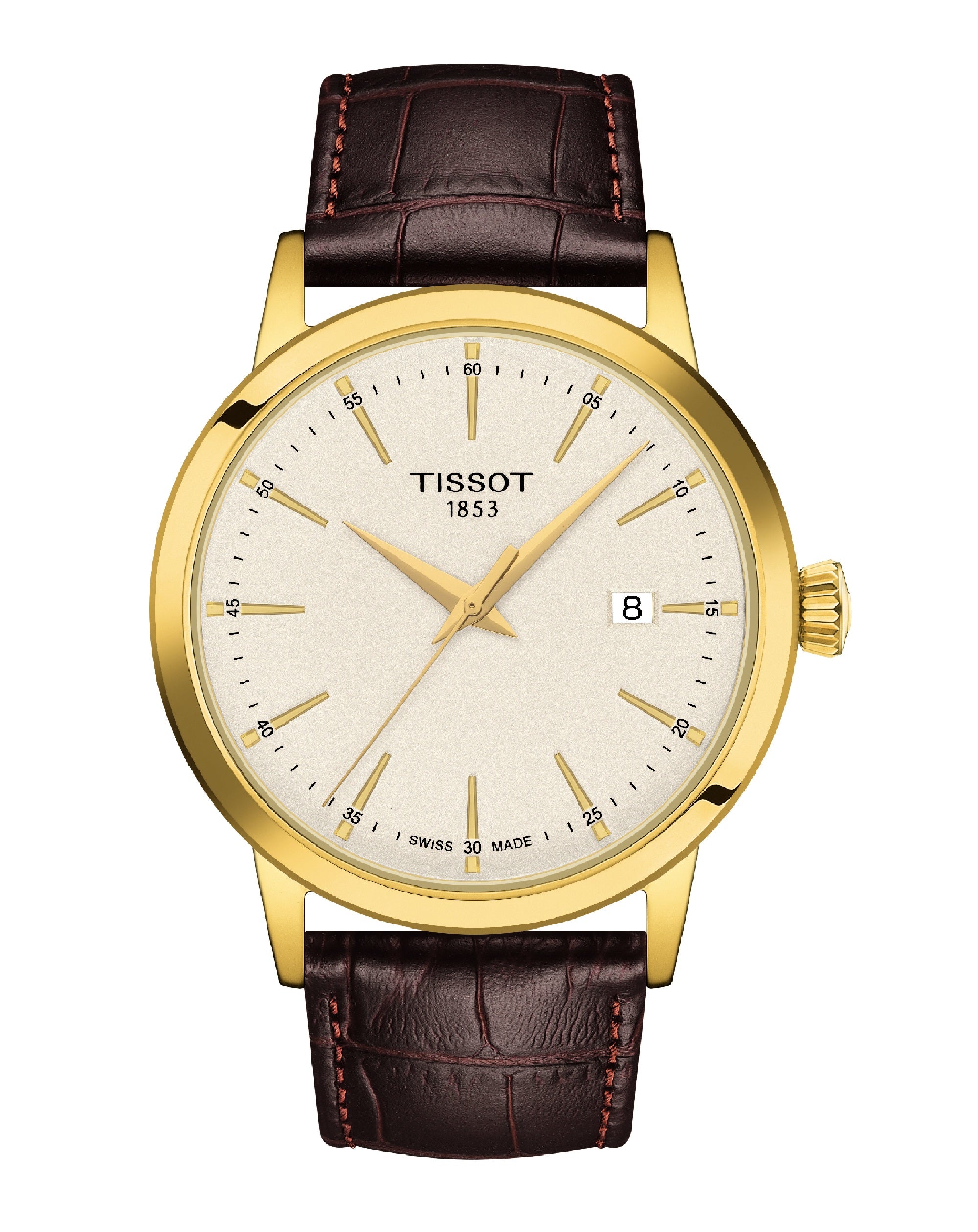 TISSOT CLASSIC DREAM BROWN LEATHER STRAP T129.410.36.261.00