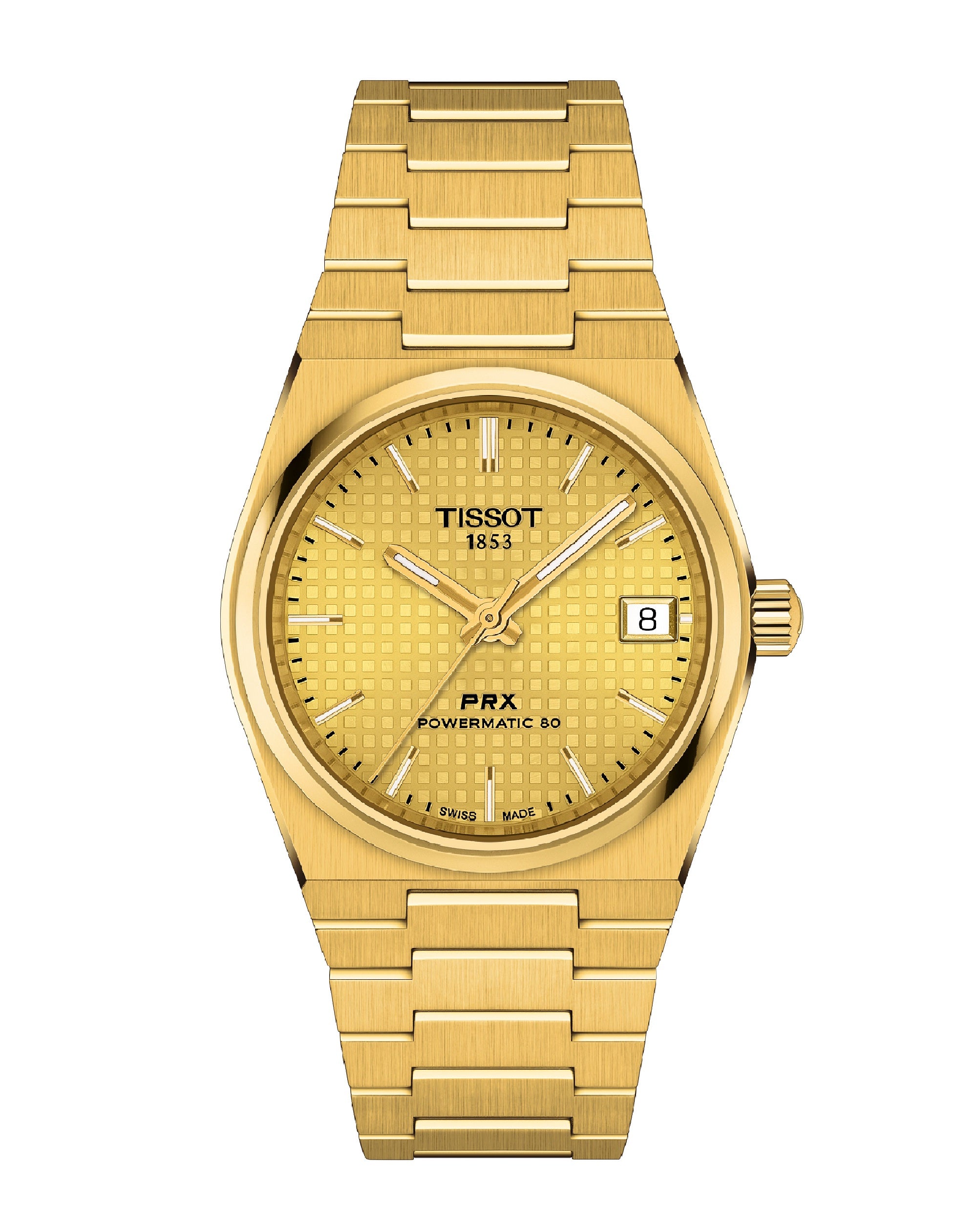 TISSOT PRX 35MM YELLOW GOLD PLATED CASE 80 h powermatic T137